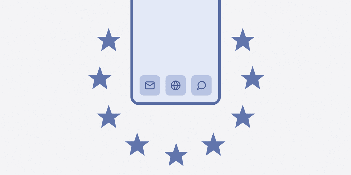 An illustration of the EU addressing default apps with the DMA