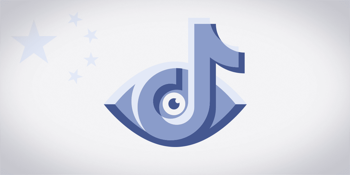 An illustration of the Chinese government using TikTok to watch its users.