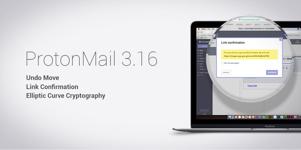 Protonmail 3.16 features illustration