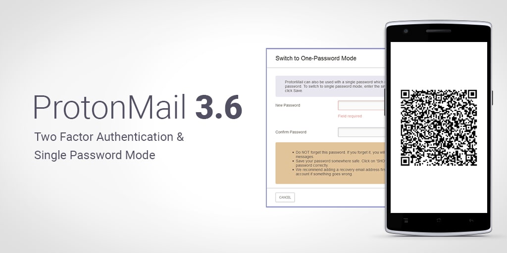 protonmail 2fa and single password