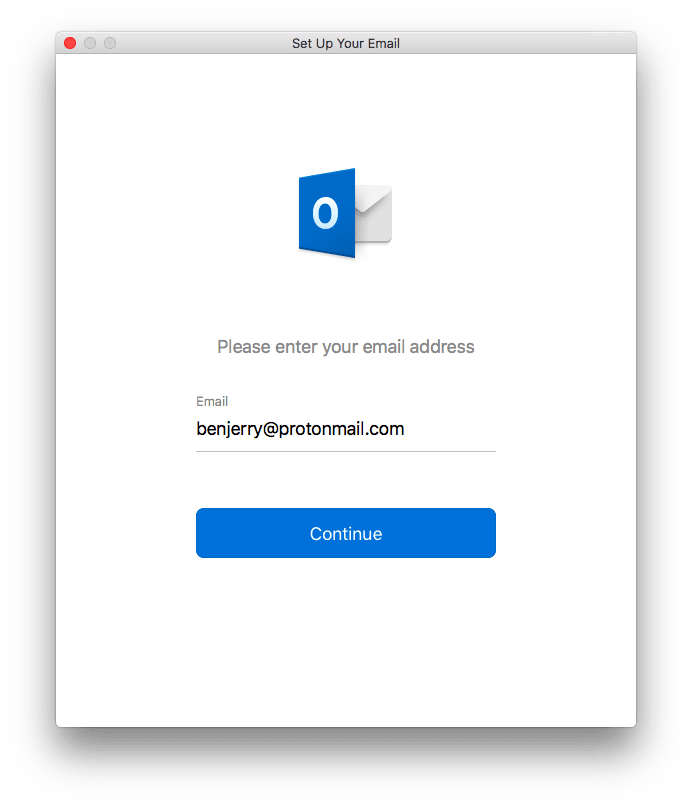 Proton Mail Bridge Microsoft Outlook 2016 for macOS setup guide | Proton