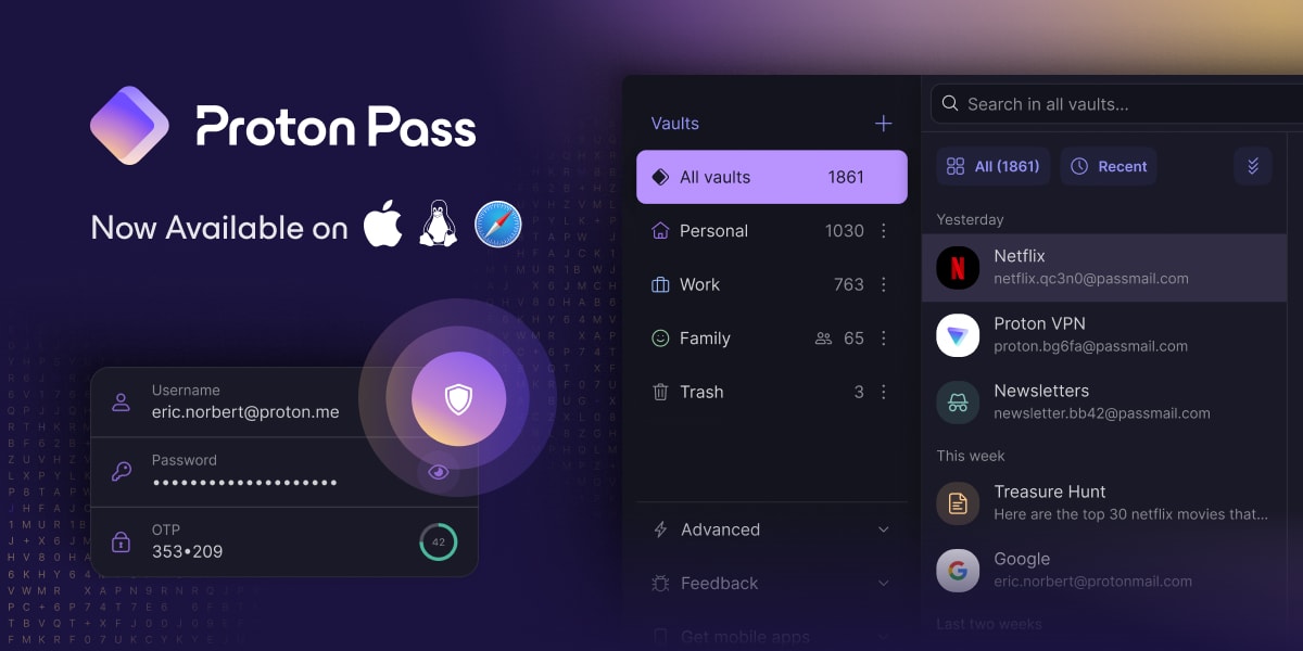 Today, we’re excited to announce the launch of the Proton Pass macOS app and the Proton Pass Linux app. One of the most popular requests from the Pr