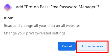 Click Add extension 