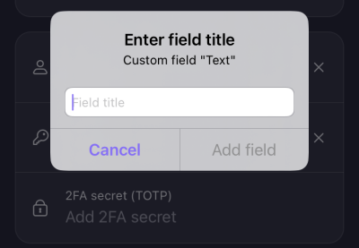 Enter a Custom field title