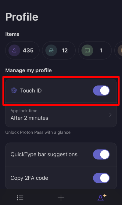 If you prefer, you can enable biometric unlock at a later time