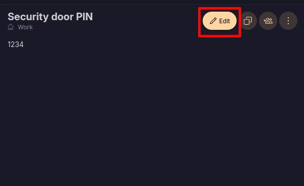 Proton Pass web app  edit item