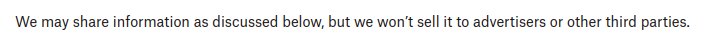 Dropbox privacy policy do not sell