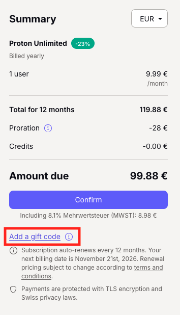 Apply your gift card to a purchase 1