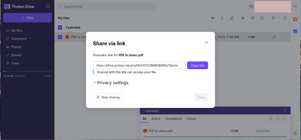 How to share a PDF quickly and securely | Proton Drive | Proton
