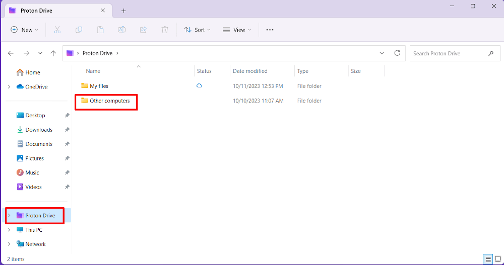Accessing files from Proton Drive in Windows
