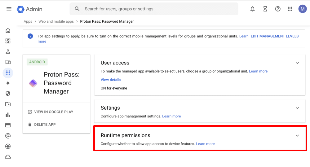 Manage app permissions 1
