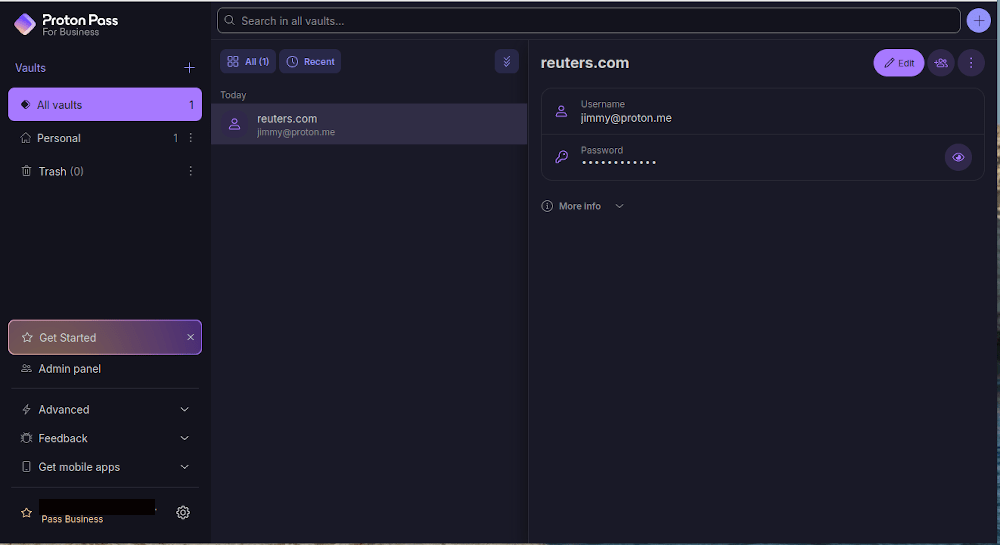 Overview of the Proton Pass web app