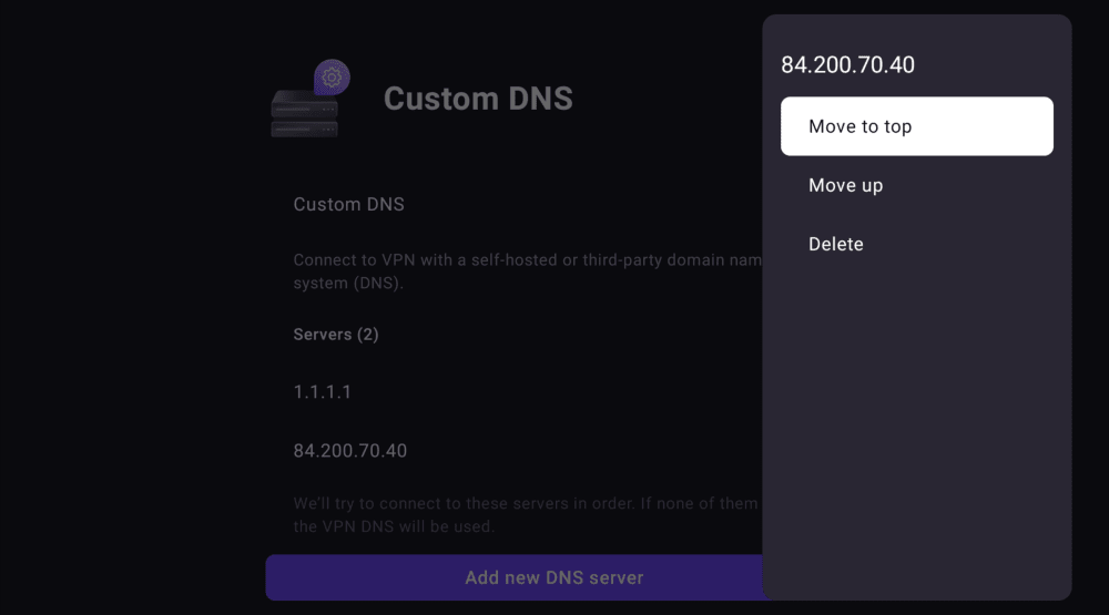 Custom DNS on Android TV 5