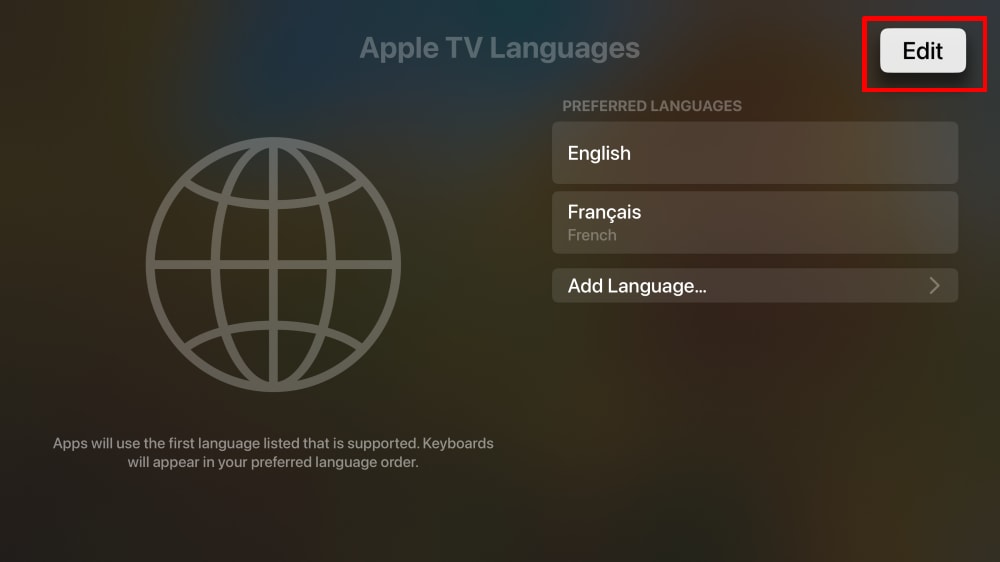 How to change the system language on Apple TV 3