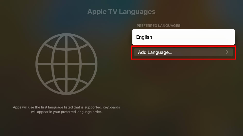 How to change the system language on Apple TV 1