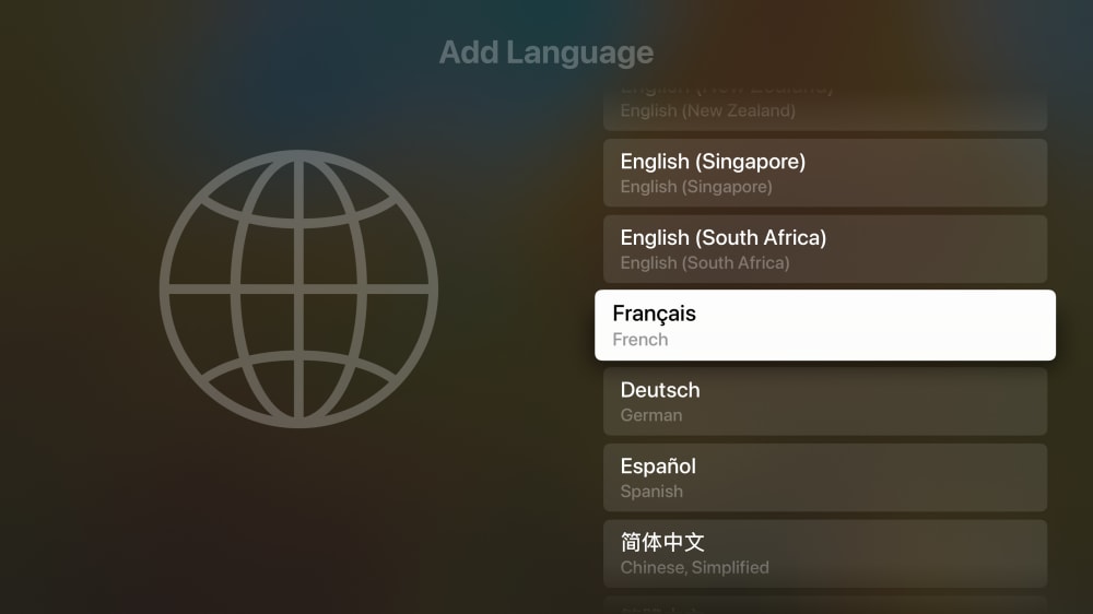 How to change the system language on Apple TV 2