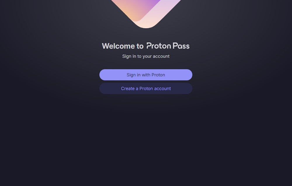 Signing in to Proton Pass