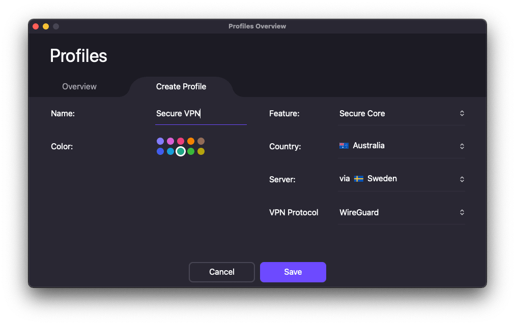 Configure your profiles