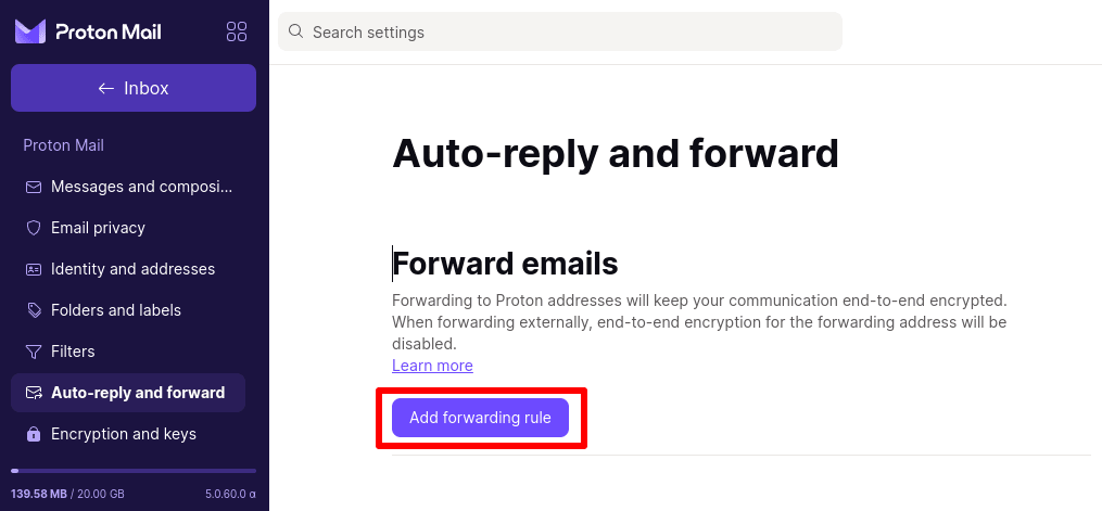 Add a forwarding rule