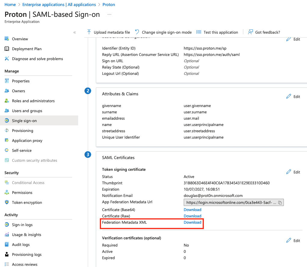 Download your XML config file