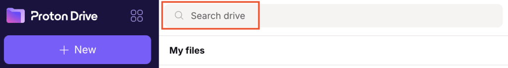 How to search in Proton Drive