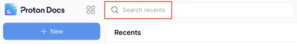 How to search in the Proton Docs homepage