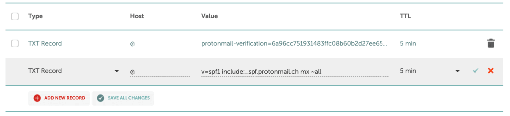 Create SPF record