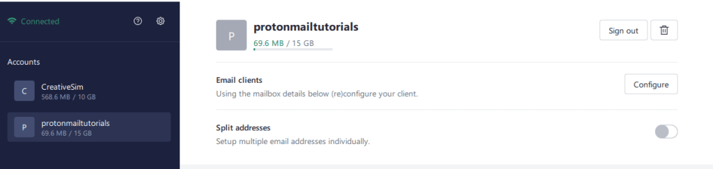 Split address mode