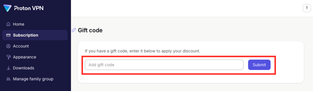 Add gift card to your balance