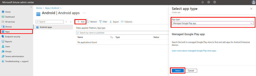 Install a Managed Google Play app
