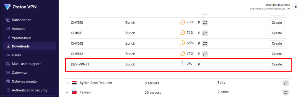 Dedicated server config
