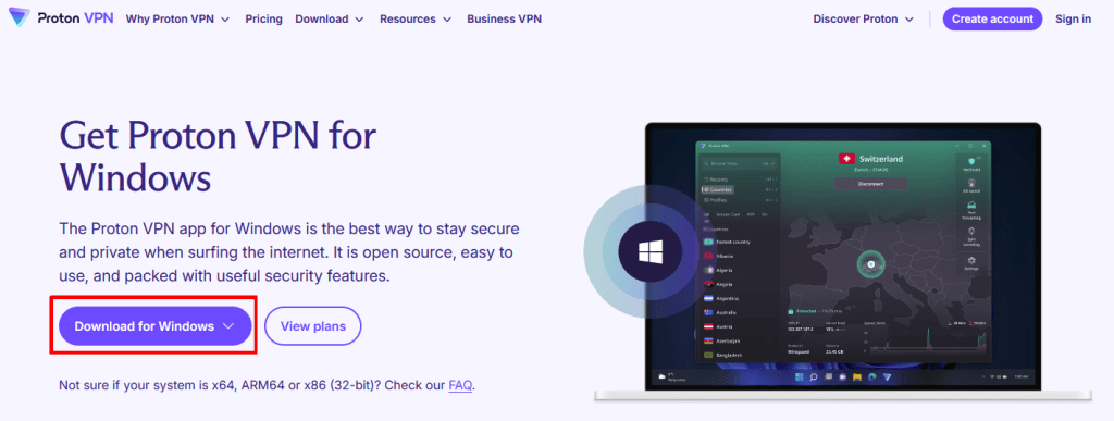 Install the Proton VPN Windows app 1