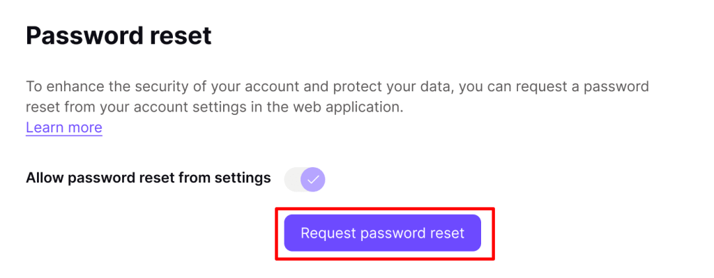 Request a password reset directly