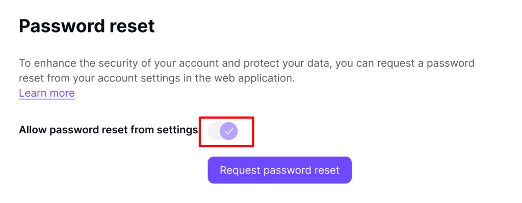 Password reset