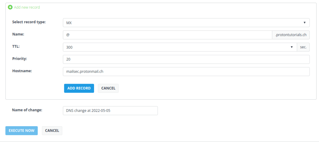 Input MX values 2