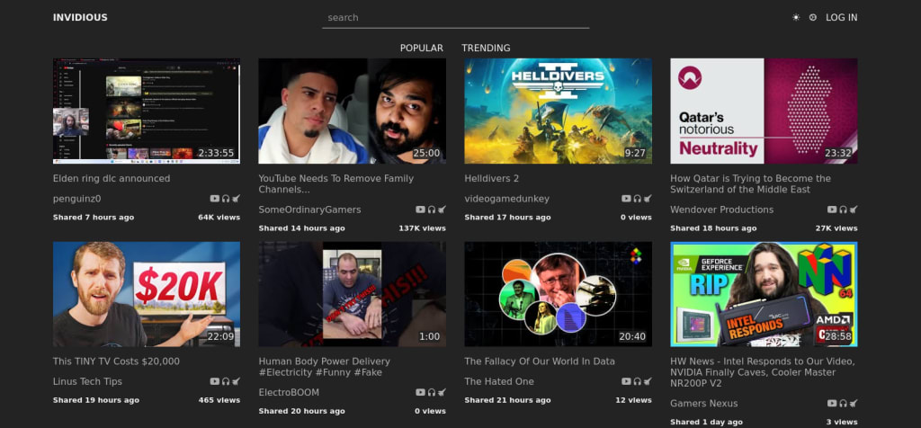 YouTube alternative Invidious