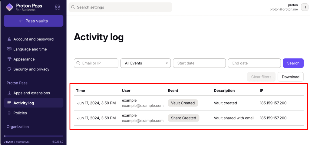 See activity logs for your organization mebers