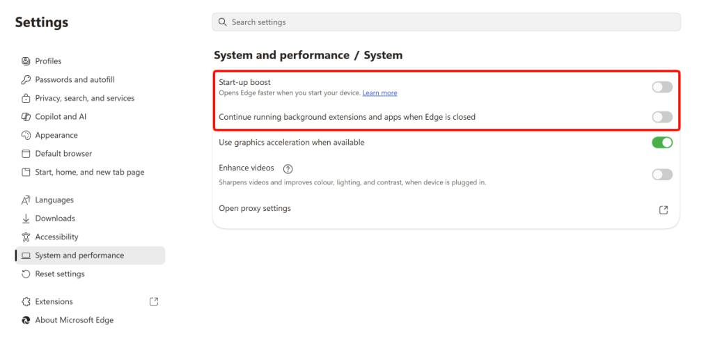 Stop Edge from running in the background