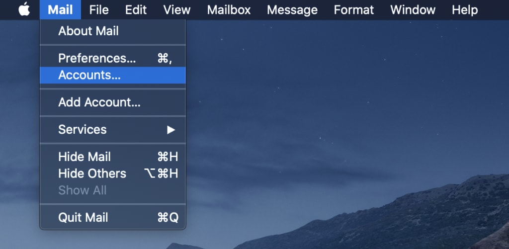 Screenshot of Apple Mail.