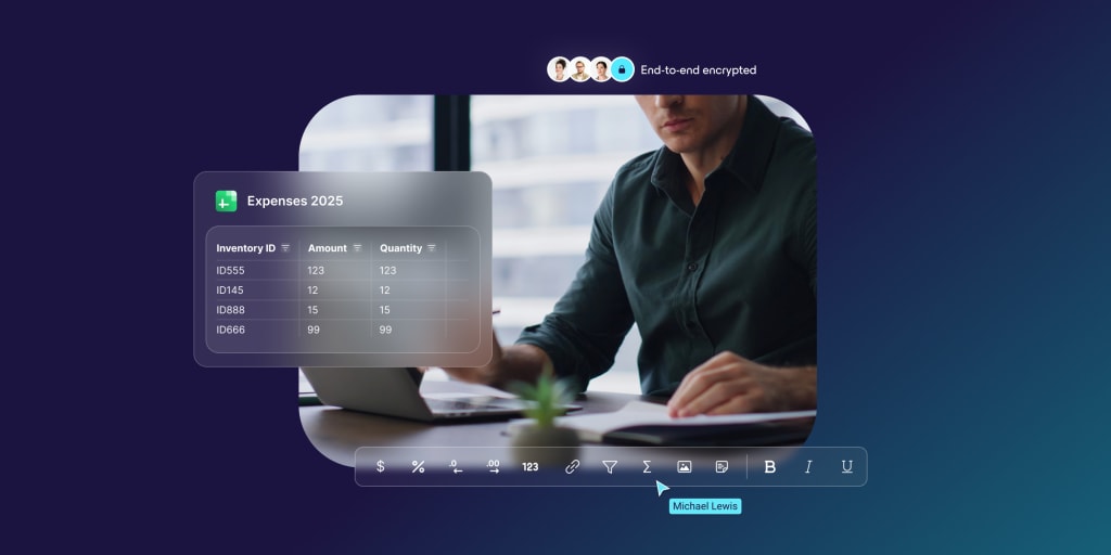 Proton Sheets with the screenshot of a sheet