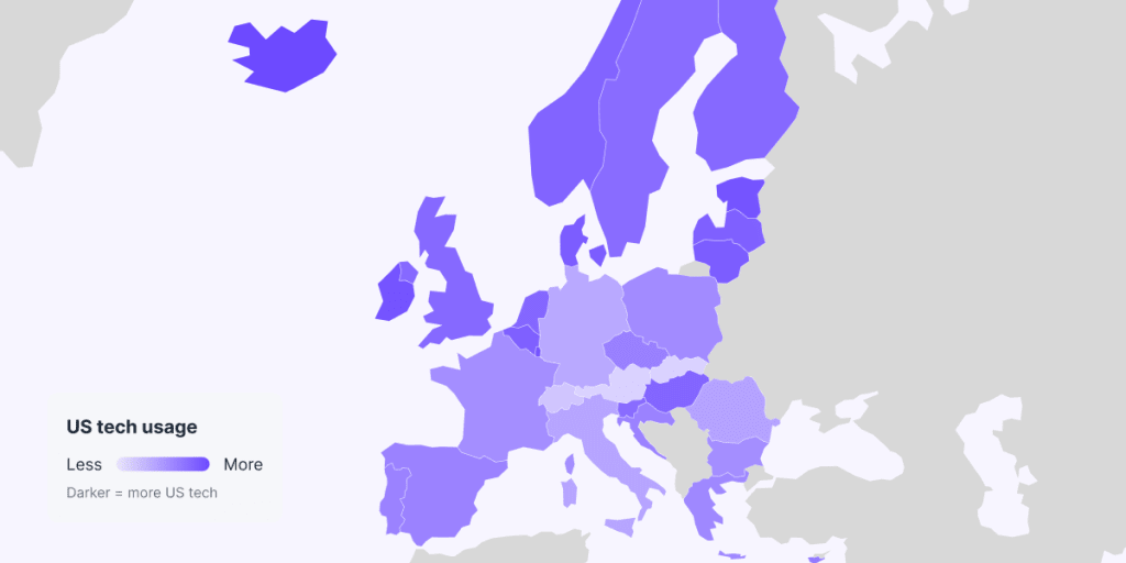 US tech usage map