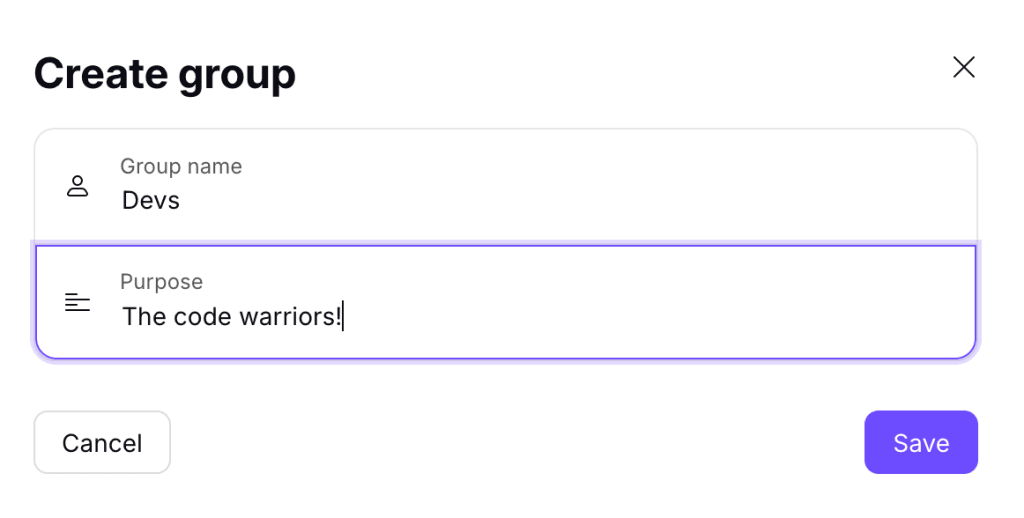 Give your group a name and purose