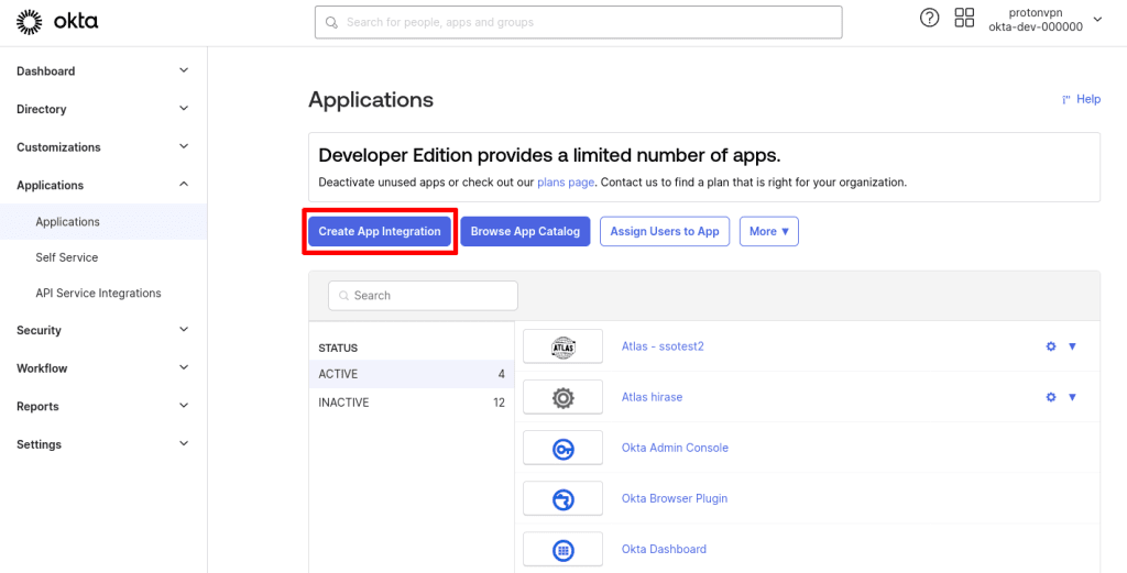 Create App Integration