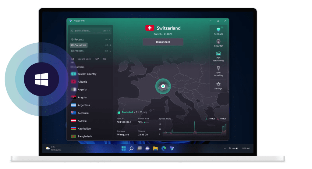 The Proton VPN Windows app