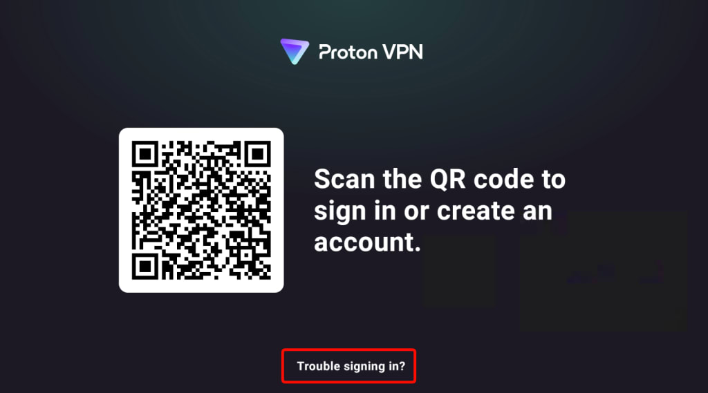 Select Trouble signing in?