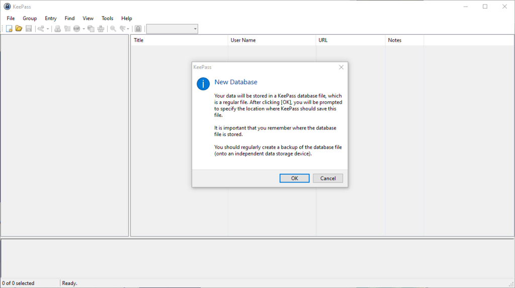 Screenshot of KeePass