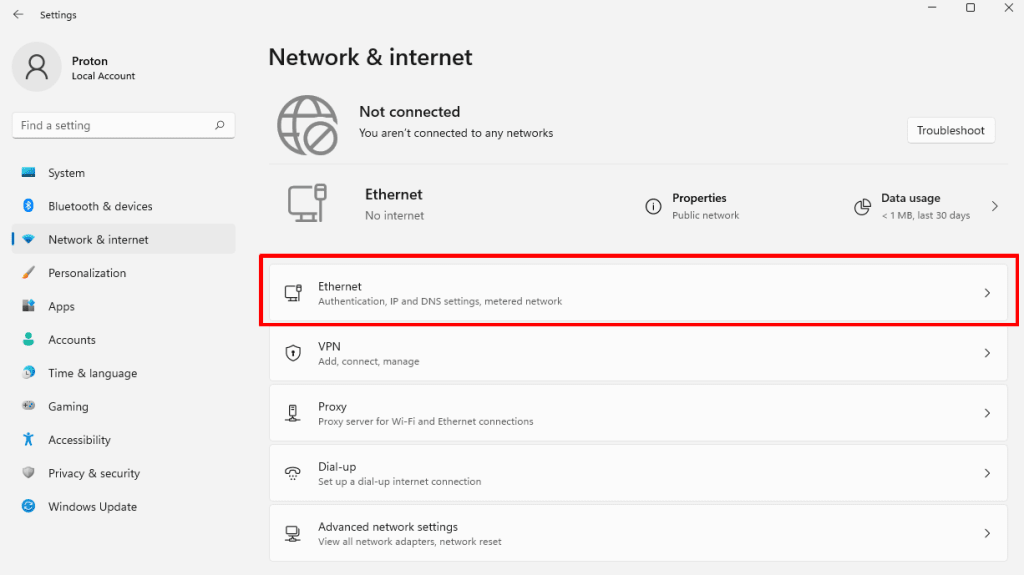 Select your network interface