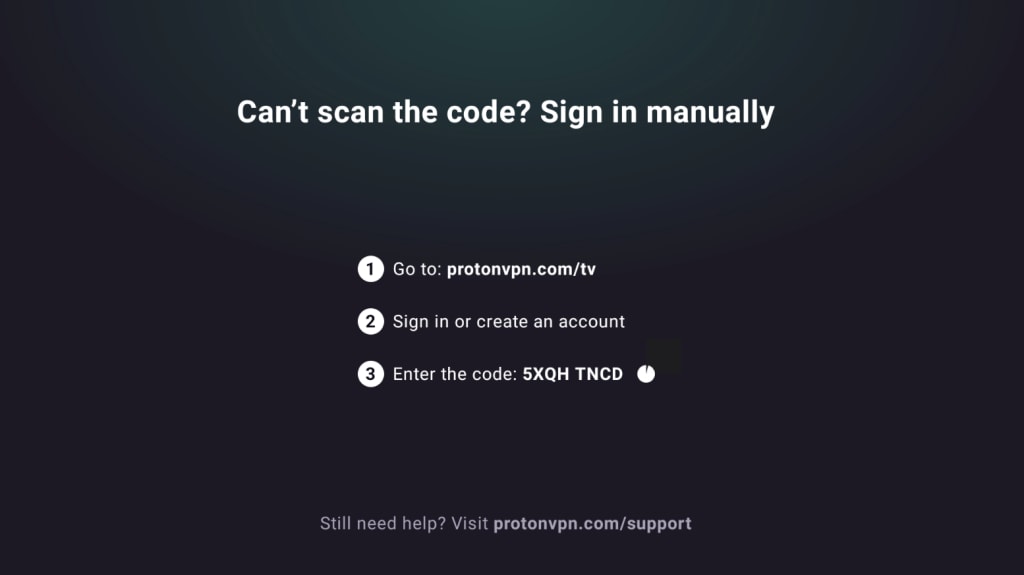 Note the 8-digit code