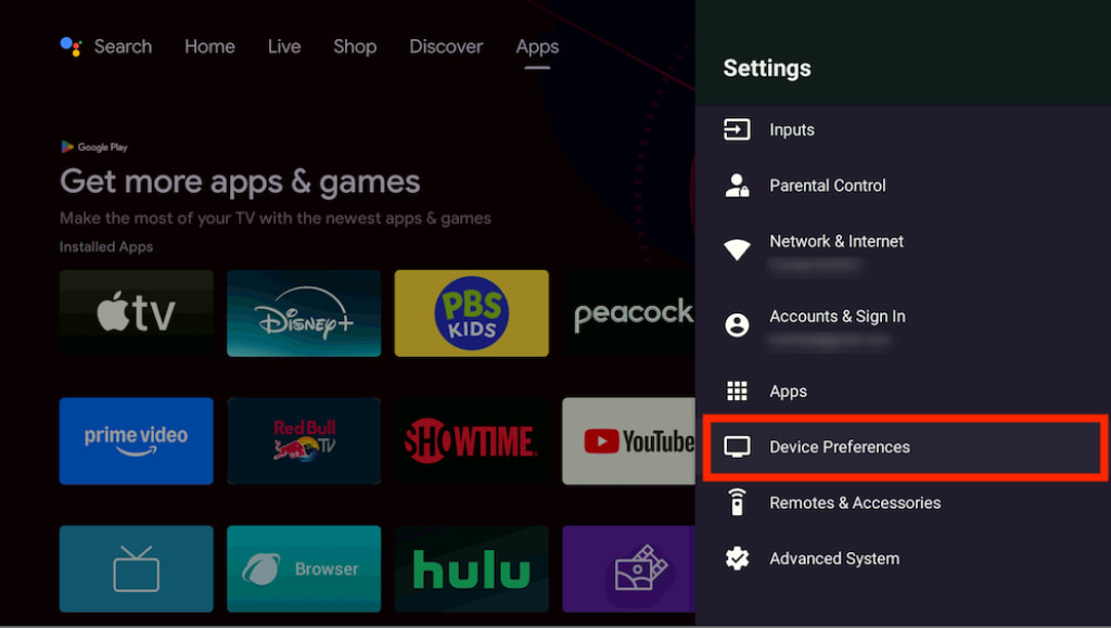 How to change the system language on Android TV 2