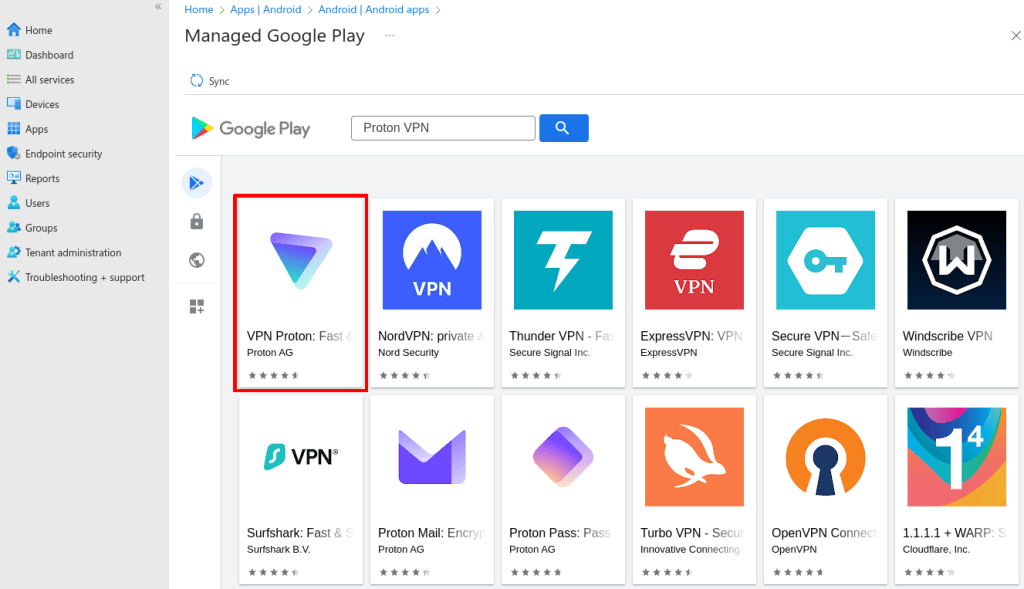 Select Proton VPN